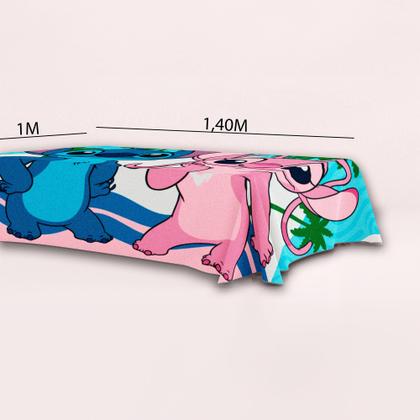 Imagem de Kit festa Stitch Rosa Decoração Aniversário Toalha + Painel