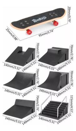 Imagem de Kit Fingerboard Skate de Dedo Radical Com Rampa ou Escada
