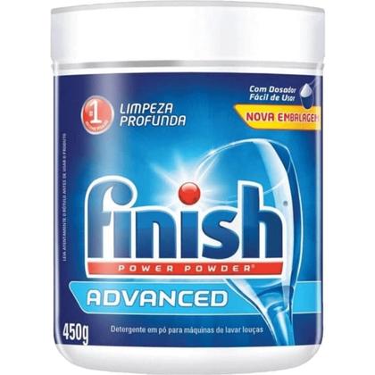 Imagem de Kit Finish Detergente em Pó 450g e Secante 250ml para Lava Louças Original Limpeza e Secagem Rápida