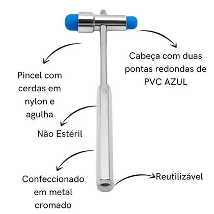 Imagem de Kit Fisioterapia Necessaire Estampada Goniometro Martelo Buck Fita Imc Oxímetro