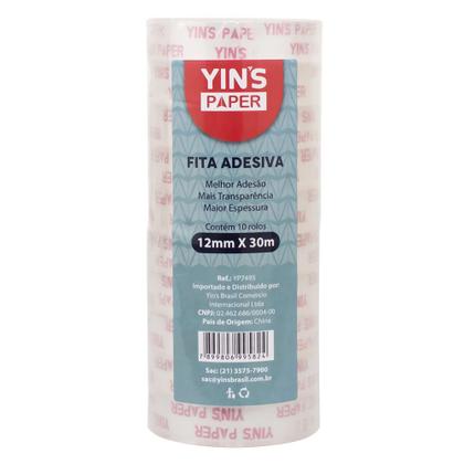Imagem de Kit Fita Adesiva Transparente 12mm X 30M Com 10 Unidades