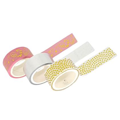 Imagem de Kit Fita Adesiva Washi Tape Foil Metalizado Amor 3 Unidades