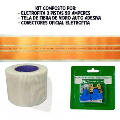 Imagem de Kit Fita eletrica 20a 3 Pistas 6 metro + Conector eletrofita