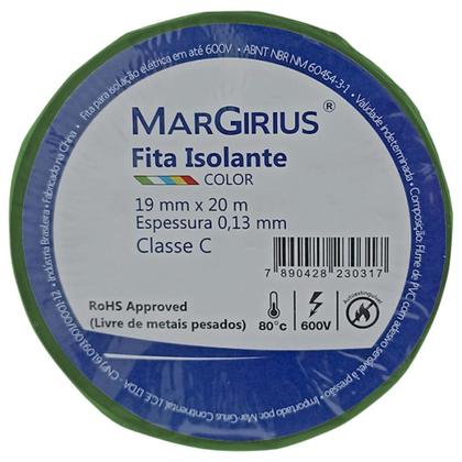 Imagem de Kit Fita Isolante Cor Verde 20m 6 Rolos - MARGIRIUS