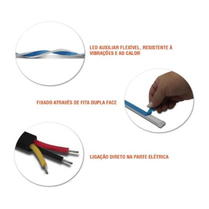 Imagem de Kit Fitas Led DRL Farol + Seta 12v 45cm Agile 2009 2010 2011 2012 2013 2014 2015 2016