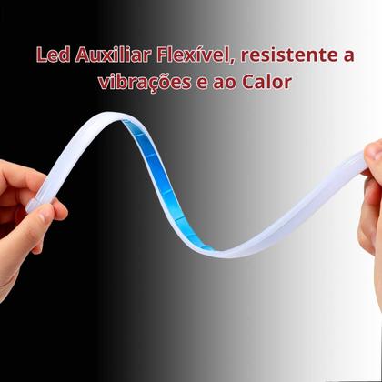Imagem de Kit Fitas Led DRL Farol + Seta 12v 45cm Onix 2012 2013 2014 2015 2016 2017 2018 2019 2020 2021 2022