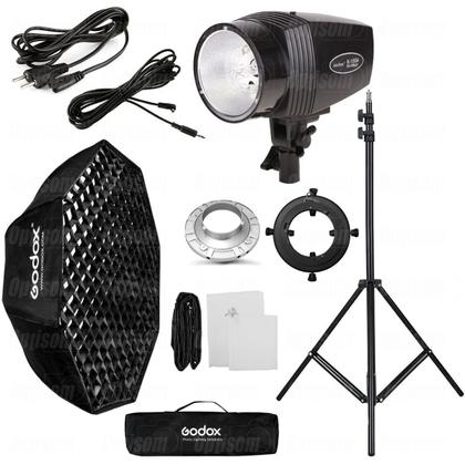 Imagem de Kit Flash Estúdio Godox Greika K-150a 150w Com Softbox Octa 95cm Grid E Tripé