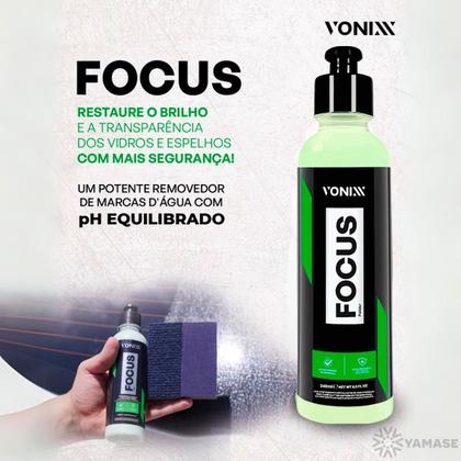 Imagem de Kit Focus Vonixx Restaurador Polidor Tira Mancha De Chuva Acida Aplicador De Espuma Pano 40x40 JS