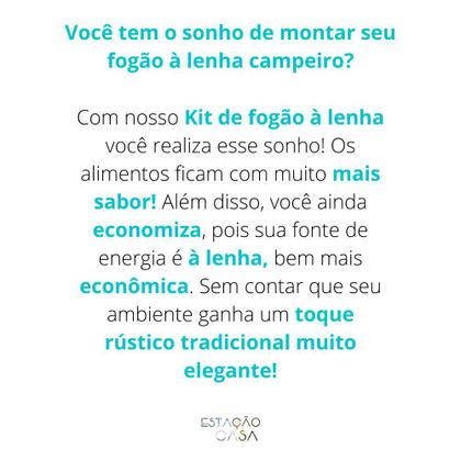 Imagem de Kit Fogão a Lenha Forno Vidro + Chapa 4 Furos Multiuso