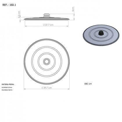 Imagem de Kit Fogareiro 110.1 C/ Disco Arado 38cm 056.1 E Tampa 160.1