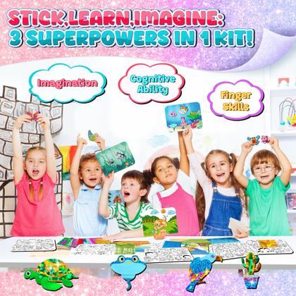 Imagem de Kit Foil Art Kit sinceroduct para crianças de 4 a 8 anos com adesivos de espuma de alumínio