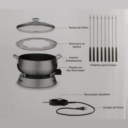 Imagem de Kit Fondue Eletrico 220v Completo: Queijo, Chocolate E Mais!