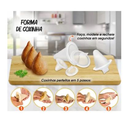 Imagem de Kit Forma de Coxinha 3 Tamanhos e Forma Molde Pastel Salgados Risole 5 Tamanhos