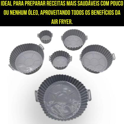 Imagem de Kit Forma De Silicone Jogo Forro Para Airfryer Forno Microondas