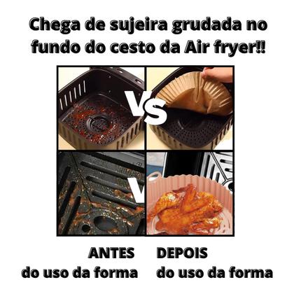 Imagem de Kit Forma Silicone E 50 Forros De Papel Descartável Airfryer