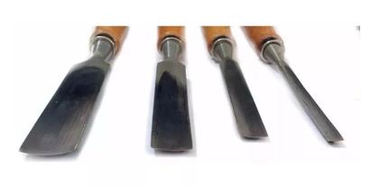 Imagem de Kit Formão Goiva Profissional Com 4 Peças Lotus