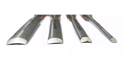 Imagem de Kit Formão Goiva Profissional Com 4 Peças Lotus