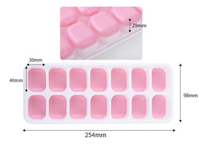 Imagem de Kit Formas de Gelo Silicone com Tampa Rígida Flexível Fundo 14 Cubos Retangular Multiuso Lavável