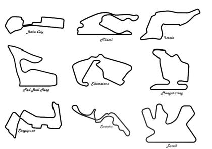 Imagem de Kit Formula 1 Completo Pistas Com Quadro 3d Decoração Gp - Peko3D