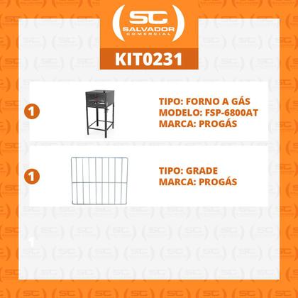 Imagem de KIT - Forno Assador Refratário Gás Com Cavalete FSP-6800 AT + Grade extra - Progás