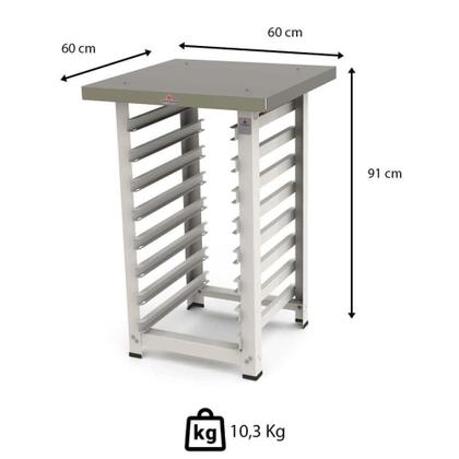 Imagem de Kit Forno Elétrico Progás Turbo Fast Oven Preto 4 Esteiras PRP-004 Plus 127V e Mesa Suporte Forno