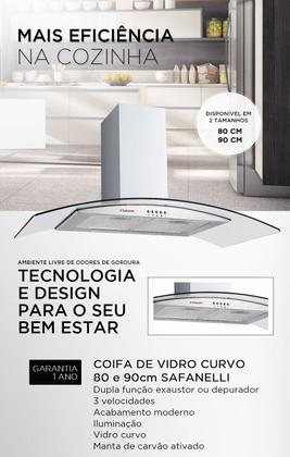 Imagem de Kit Forno Embutir Coifa Gourmet 80 Cooktop Branco Safanelli