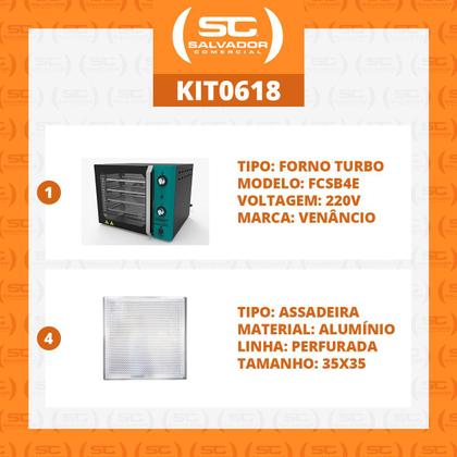 Imagem de KIT - Forno Turbo Convector Smart Basic. Preto e Turquesa FCSB4E 220v + 4 Assadeiras - Venâncio