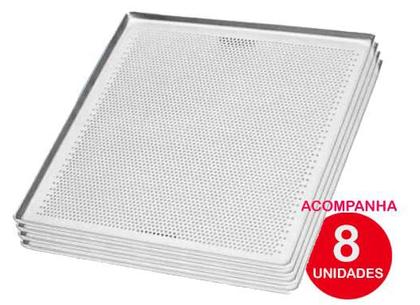 Imagem de Kit - Forno Turbo Elétrico Fast Oven PRP-004 Plus 220V Vermelho + Bancada + 8 Assadeiras - Progás