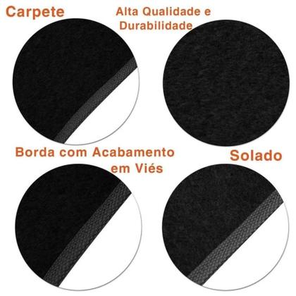 Imagem de Kit Forração Assoalho Fusca 1970 a 1995 Forro Interno Tapete Carpete Preto 11 Peças