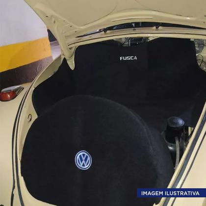 Imagem de Kit Forração Completa Fusca 1970 a 1995 com Tapete Porta Mala e Capa de Estepe Carpete Preto Bordado