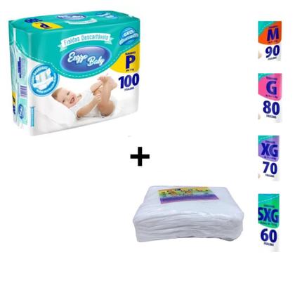 Imagem de Kit Fralda Descartável Bebê Infantil Enzzo Baby Toalha Umedecida com 50 Unidades