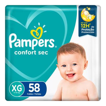 Imagem de Kit Fralda Pampers Confort Sec Nova Super Tamanho XG 116 Unidades