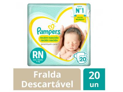 Imagem de Kit Fralda Pampers Premium 20 Unidades + Lenços