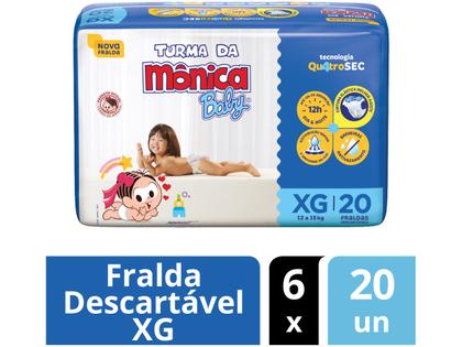Imagem de Kit Fralda Turma da Mônica Baby Tam. XG 9 a 13kg