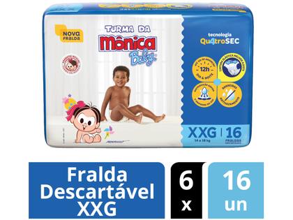 Imagem de Kit Fralda Turma da Mônica Baby Tam. XXG 14 a 18kg