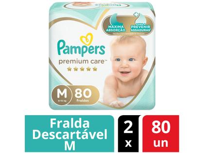 Imagem de Kit Fraldas Pampers Premium Care Tam. M 