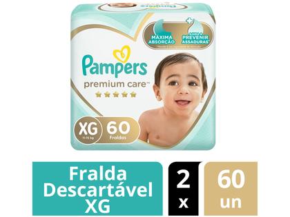 Imagem de Kit Fraldas Pampers Premium Care Tam. XG 