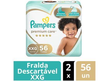 Imagem de Kit Fraldas Pampers Premium Care Tam. XXG 