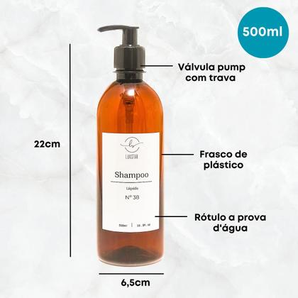 Imagem de Kit Frasco Ambar Minimalista Recipiente Dispenser Refil Luxo