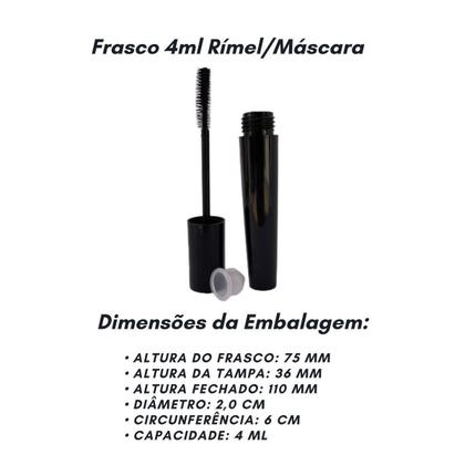 Imagem de Kit Frascos De Rímel Vio Embalagem De Maquiagem 4,5Ml 2Und