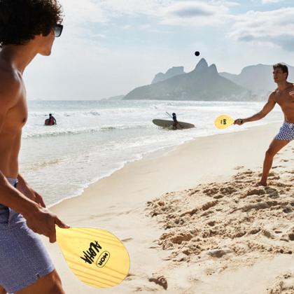 Imagem de Kit Frescobol Tênis De Praia 2 Raquetes E 1 Bola