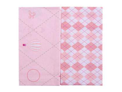 Imagem de Kit Fronha Bebe Menina Para Travesseiro 28x40 Rosa Com 2 Unidades 100% Algodão