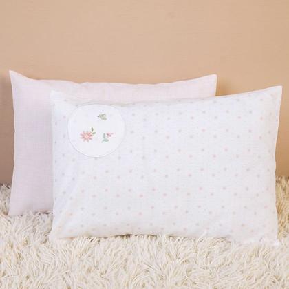 Imagem de Kit Fronha Infantil Bebês 40x28cm Bordado 02 Unidades 150 Fios 100% Alogodão - Papi