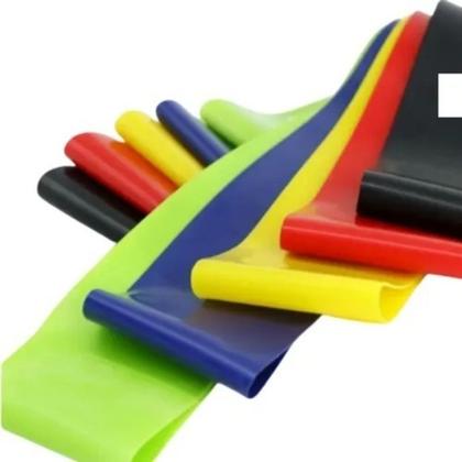 Imagem de Kit Funcional 5 Elástico Extensor Fita Para Exercícios