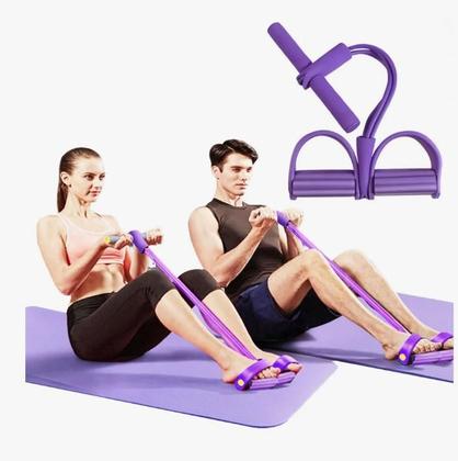 Imagem de Kit Funcional Academia em Casa Colchonete Elástico de tensão Corda de Pular Elástico de Pé