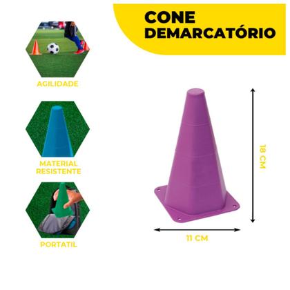 Imagem de Kit Funcional Treino Agilidade 10 Cones 10 Chapéu Chinês Escada 7 Degraus + 01 Kit 5 Faixas Mini Bands
