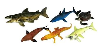 Imagem de Kit Fundo Do Oceano Brinquedo 12 Animais Peixe Tartaruga Foca.