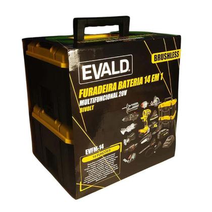 Imagem de Kit Furadeira Bateria 20 V Multifuncional 14 em 1 Brushless EVFM-14 EVALD