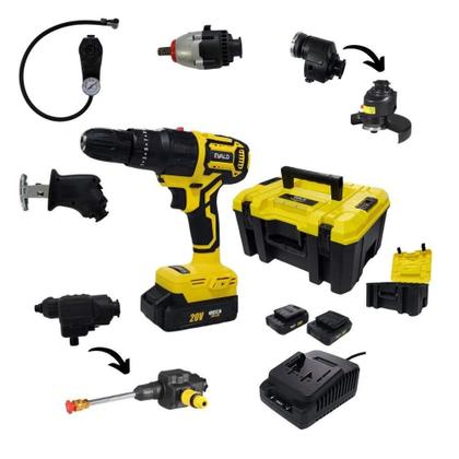 Imagem de Kit Furadeira Bateria 20V Multifunção 6 em 1 Brushless EVFM-6 EVALD