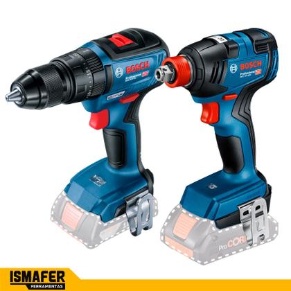 Imagem de Kit Furadeira Gsb 18v 50 + Parafusadeira Gdx 18v 200 Bosch Azul